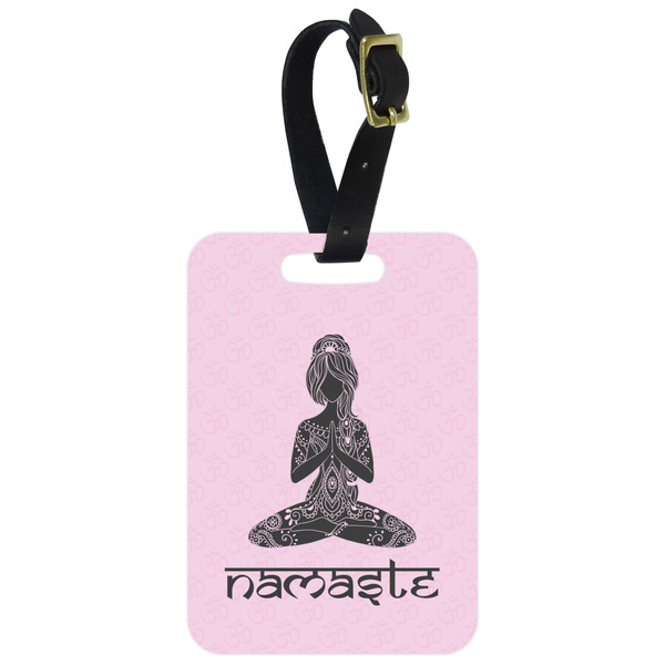 Custom Lotus Pose Metal Luggage Tag