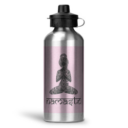 Lotus Pose Water Bottle - Aluminum - 20 oz (Personalized)