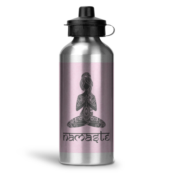 Custom Lotus Pose Water Bottle - Aluminum - 20 oz (Personalized)