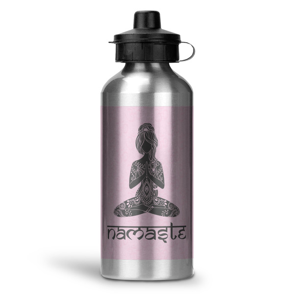 Custom Lotus Pose Water Bottles - 20 oz - Aluminum