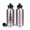 Lotus Pose Aluminum Water Bottle - Front and Back