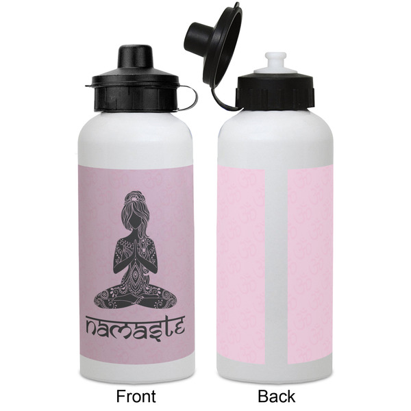 Lotus Pose Aluminum Water Bottle - White APPROVAL