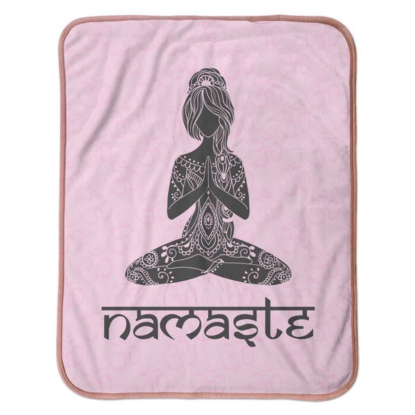 Lotus Pose Baby Sherpa Blanket - Flat