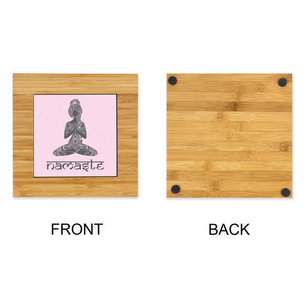 Lotus Pose Bamboo Trivet with 6" Tile - APPROVAL