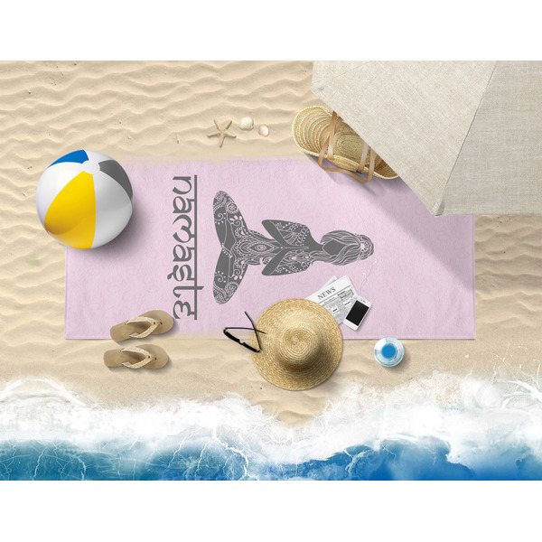 Lotus Pose Beach Towel Lifestyle