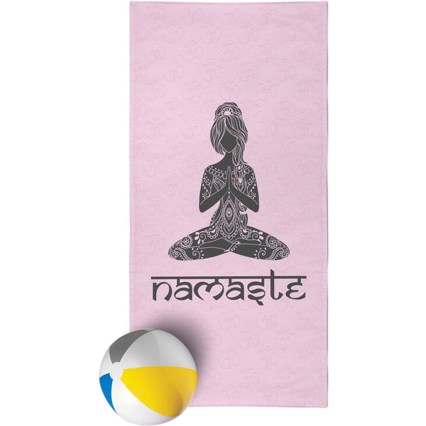 Custom Lotus Pose Beach Towel (Personalized)