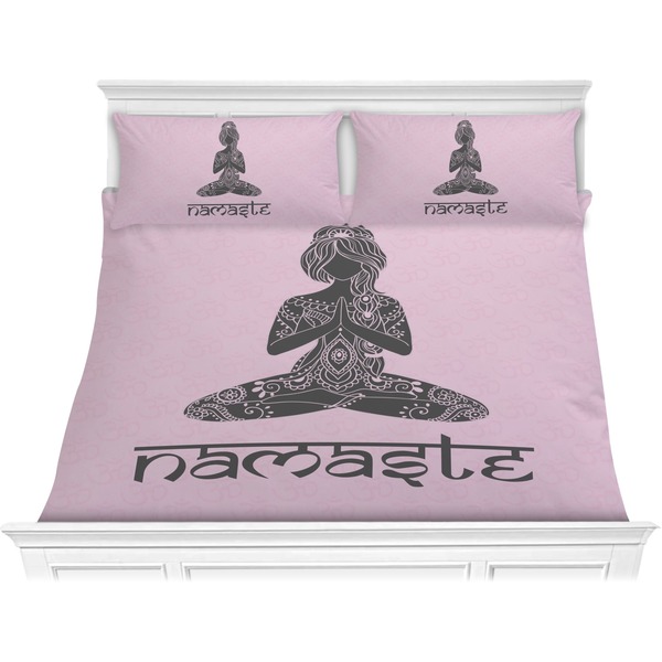 Custom Lotus Pose Comforter Set - King (Personalized)