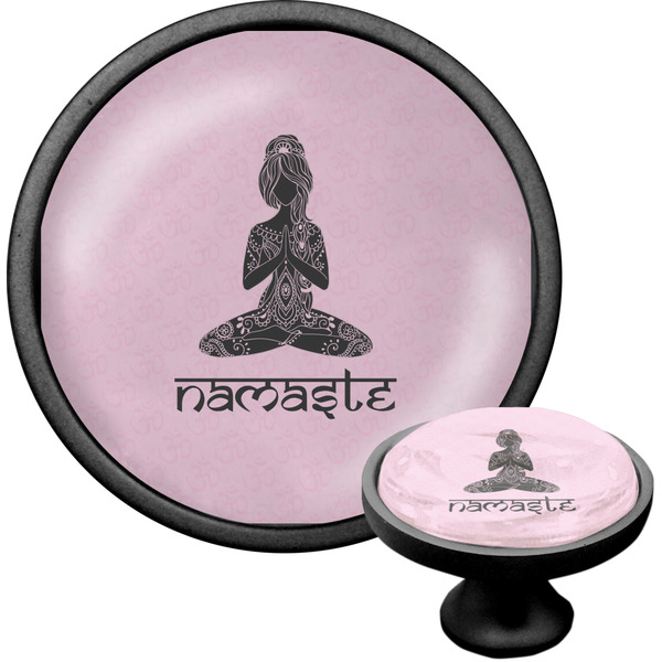 Custom Lotus Pose Cabinet Knob (Black) (Personalized)