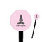 Lotus Pose 4" Round Plastic Food Picks - Black - Single Sided