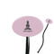 Lotus Pose Black Plastic 7" Stir Stick - Oval - Closeup