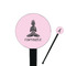Lotus Pose 7" Round Plastic Stir Sticks - Black - Single Sided