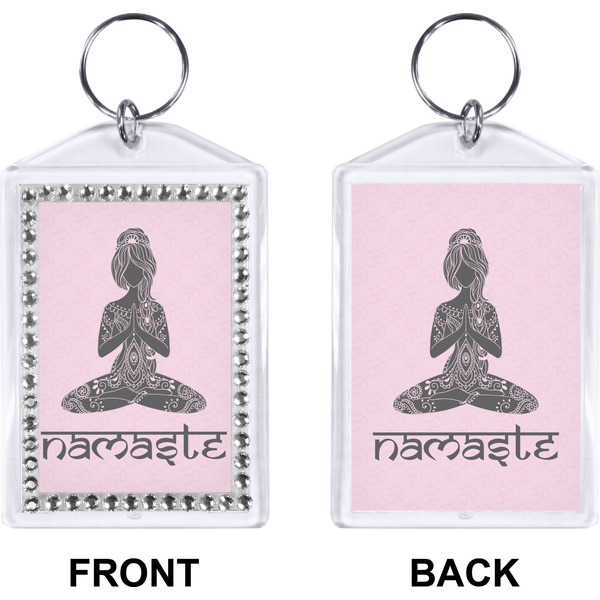 Lotus Pose Bling Keychain (Front + Back)