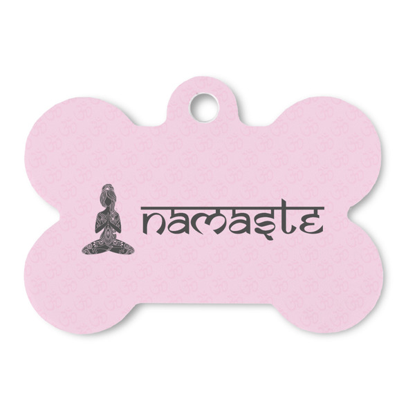 Custom Lotus Pose Bone Shaped Dog ID Tag