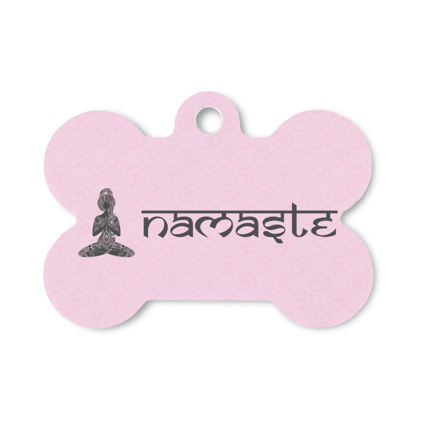 Custom Lotus Pose Bone Shaped Dog ID Tag - Small