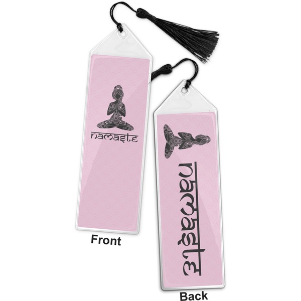 Lotus Pose Bookmark with tassel - Front and Back