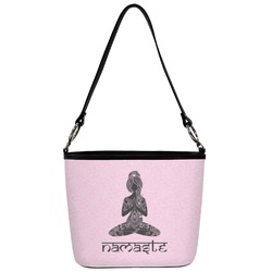 Lotus Pose Bucket Bag w/ Genuine Leather Trim (Personalized)