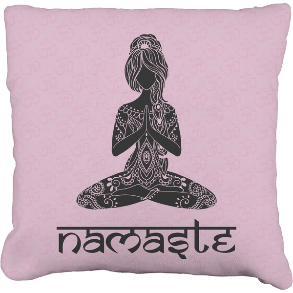 Custom Lotus Pose Faux-Linen Throw Pillow 26" (Personalized)