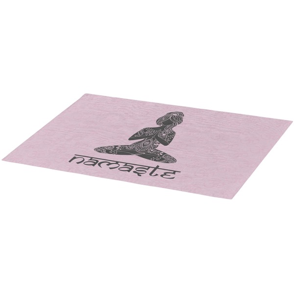 Lotus Pose Burlap Placemat (Angle View)