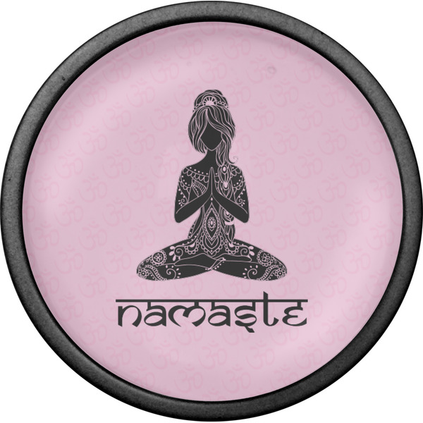 Lotus Pose Cabinet Knob - Black - Front