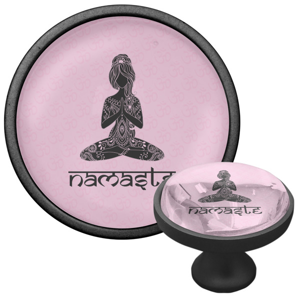 Lotus Pose Cabinet Knob - Black - Multi Angle