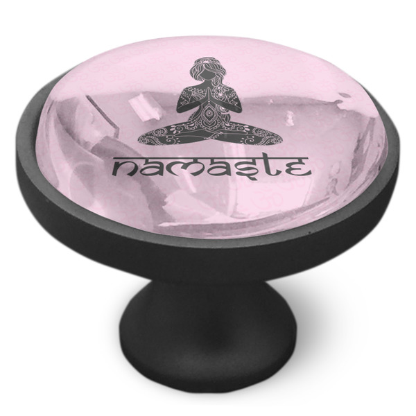 Lotus Pose Cabinet Knob - Black - Side