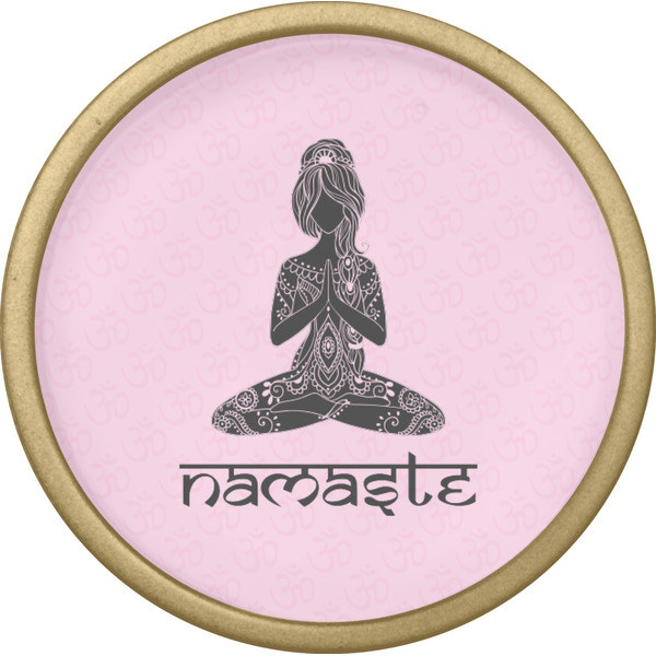 Lotus Pose Cabinet Knob - Gold - Front