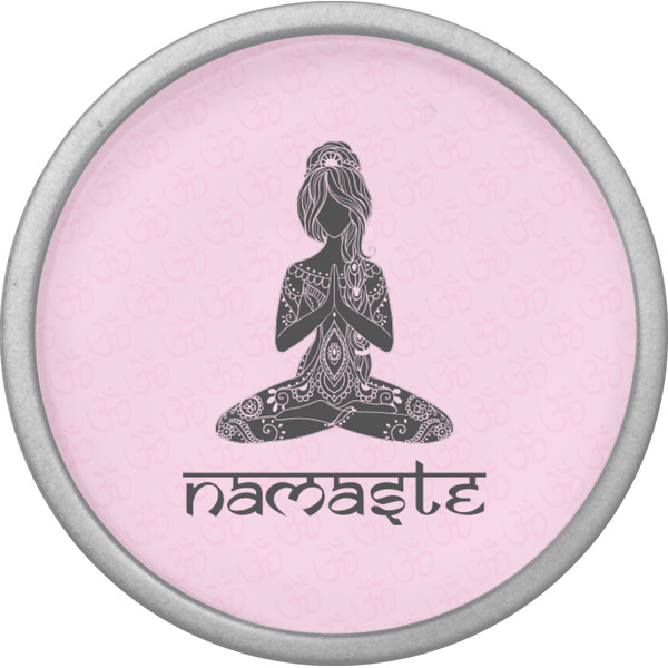 Lotus Pose Cabinet Knob - Nickel - Front