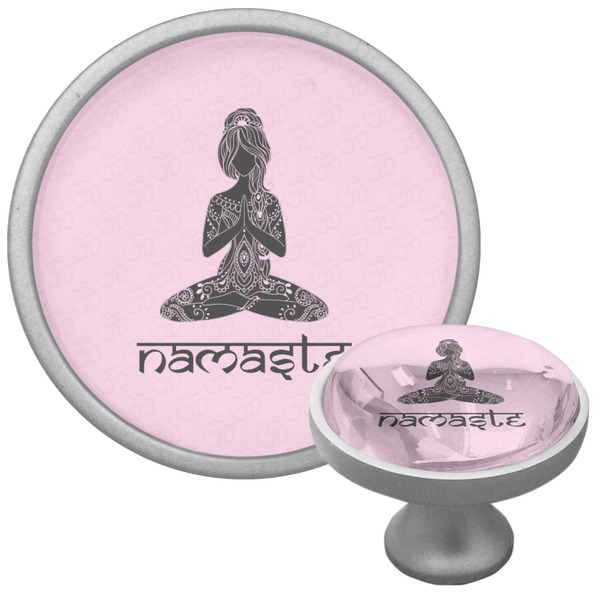 Lotus Pose Cabinet Knob - Nickel - Multi Angle