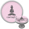 Lotus Pose Cabinet Knob (Silver) (Personalized)