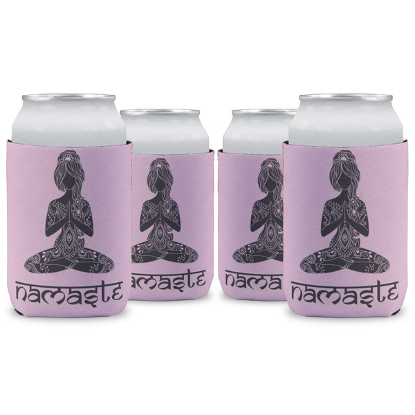 Custom Lotus Pose Can Cooler (12 oz) - Set of 4