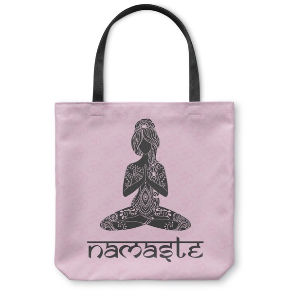 Custom Lotus Pose Canvas Tote Bag - Small - 13"x13" (Personalized)