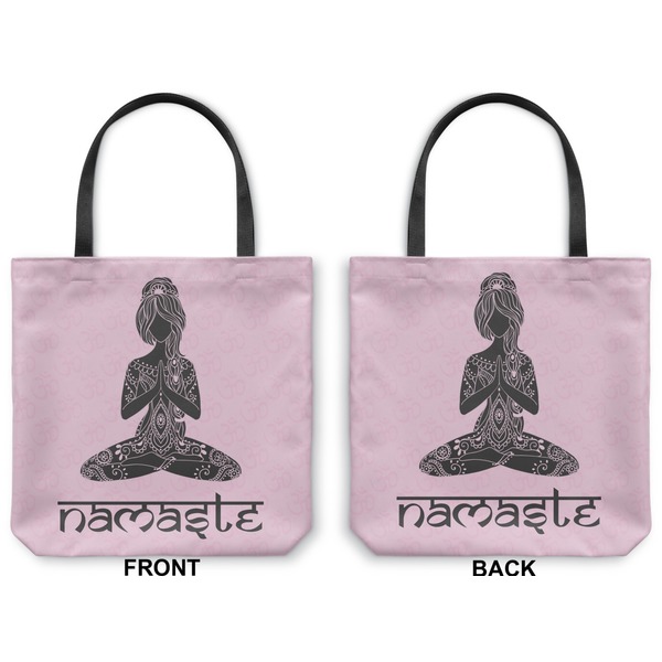 Lotus Pose Canvas Tote - Front and Back