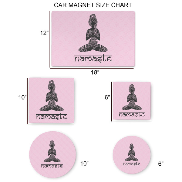 Lotus Pose Car Magnets - SIZE CHART