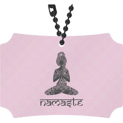 Lotus Pose Rear View Mirror Ornament (Personalized)