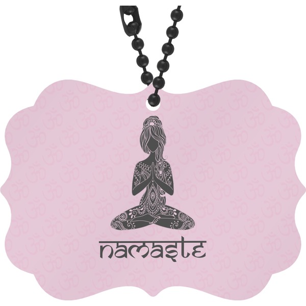 Custom Lotus Pose Rear View Mirror Charm (Personalized)