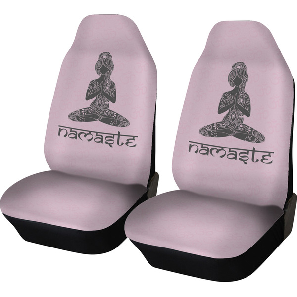 Custom Lotus Pose Car Seat Covers (Set of Two) (Personalized)