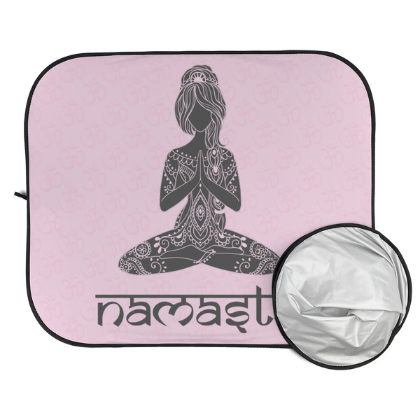 Lotus Pose Car Sun Shades - FOLDED & UNFOLDED