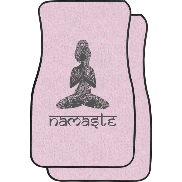 Custom Lotus Pose Car Floor Mats (Front Seat) (Personalized)