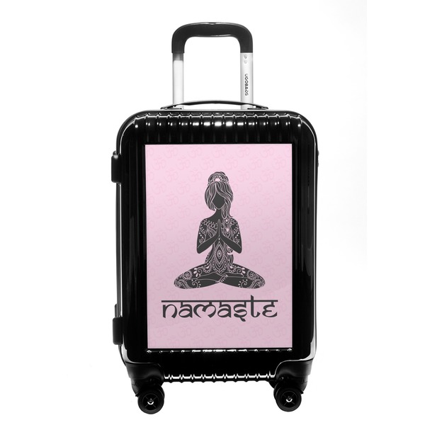 Custom Lotus Pose Carry On Hard Shell Suitcase (Personalized)