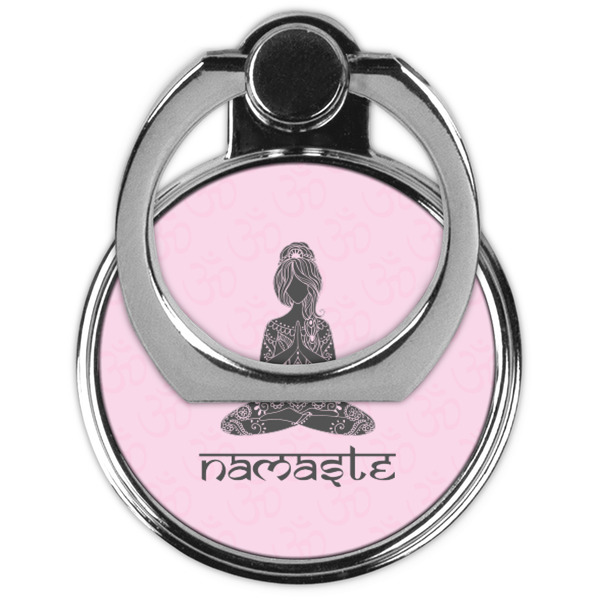 Lotus Pose Cell Phone Ring Stand & Holder - Front (Collapsed)