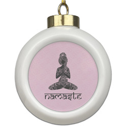 Lotus Pose Ceramic Ball Ornament