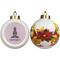 Lotus Pose Ceramic Christmas Ornament - Poinsettias (APPROVAL)