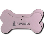 Lotus Pose Ceramic Dog Ornament - Front & Back