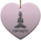 Lotus Pose Ceramic Flat Ornament - Heart (Front)