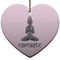 Lotus Pose Heart Ceramic Ornament