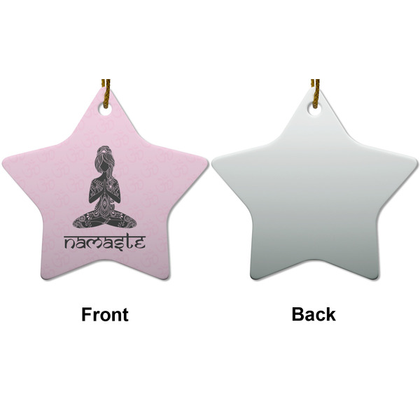 Lotus Pose Ceramic Flat Ornament - Star Front & Back (APPROVAL)