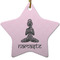 Lotus Pose Ceramic Flat Ornament - Star (Front)