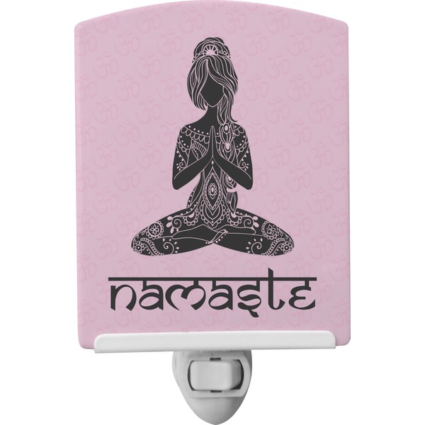 Custom Lotus Pose Ceramic Night Light (Personalized)