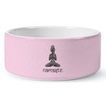 Lotus Pose Ceramic Dog Bowl (Personalized)
