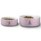 Lotus Pose Ceramic Dog Bowls - Size Comparison